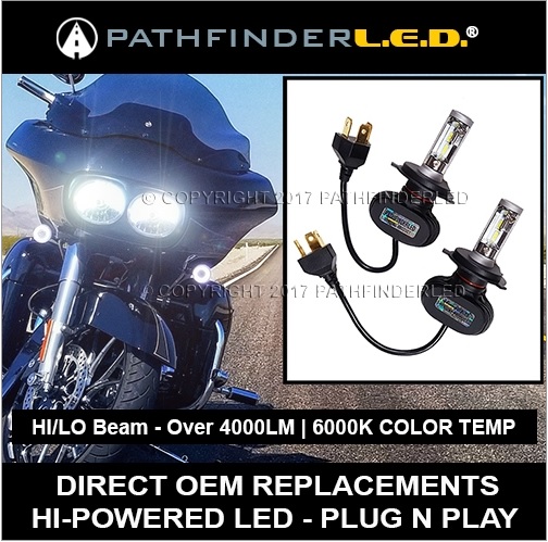 H11 LED Headlight Bulbs For Harley Street Glide & Road King 2014-2023 – 6000K 20000LM Super Bright Low Beam, 2-Pack